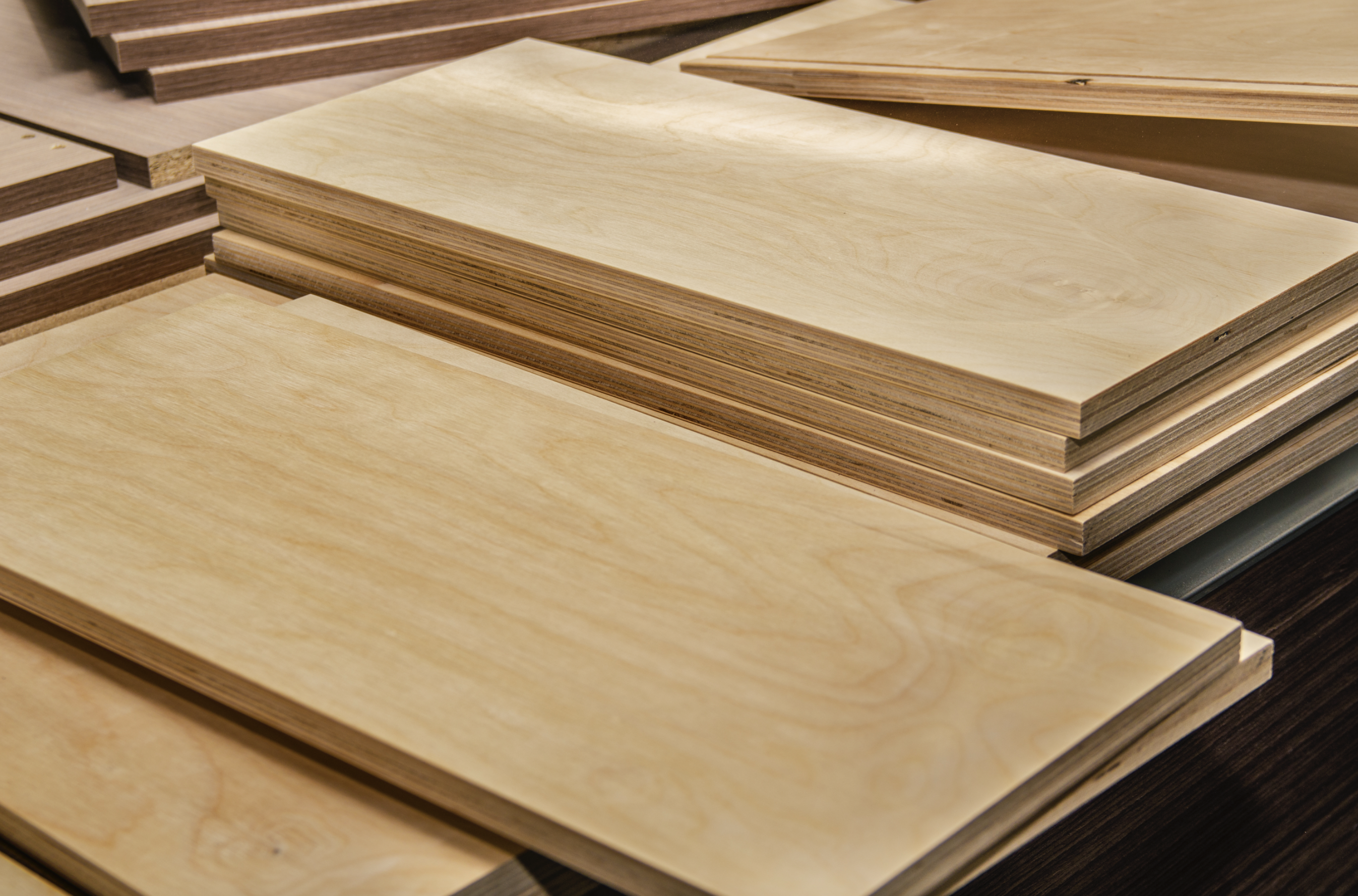 A clean stack of marine-grade plywood from Philippines Wood.